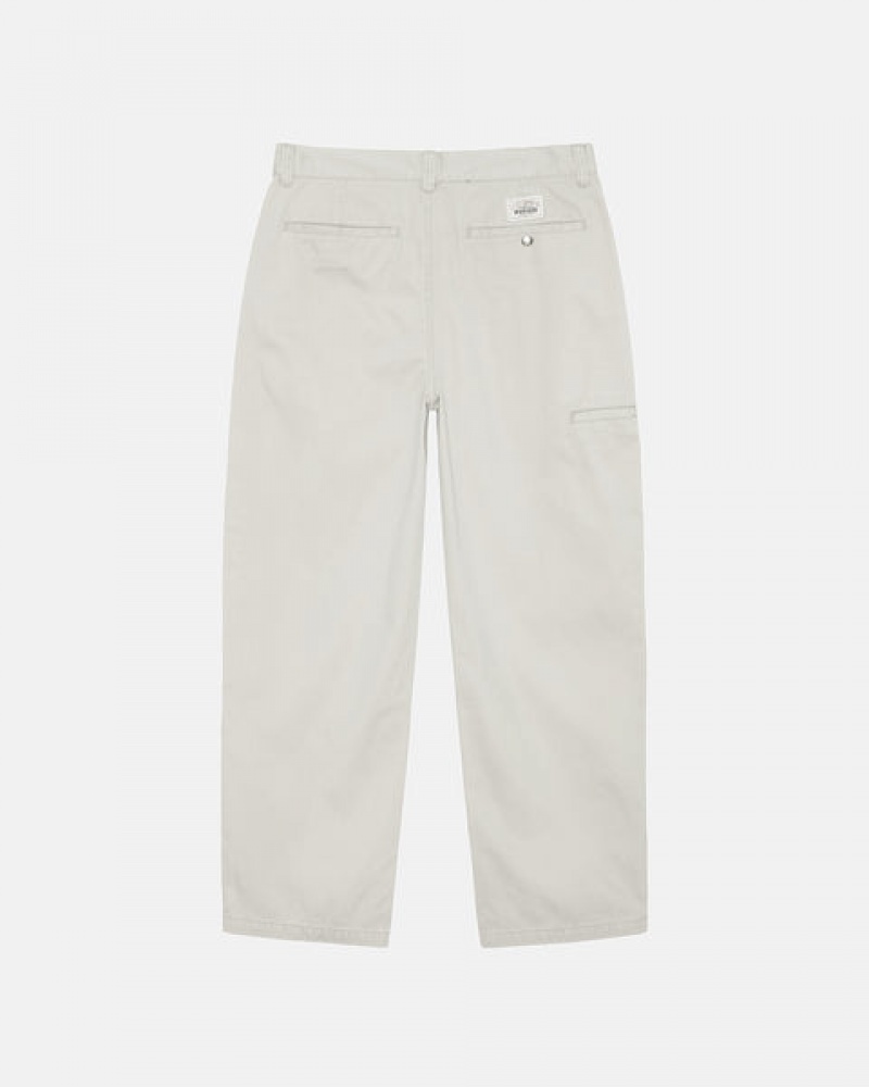 Men Stussy Workgear Trouser Twill Pants White Australia | NUX-4857