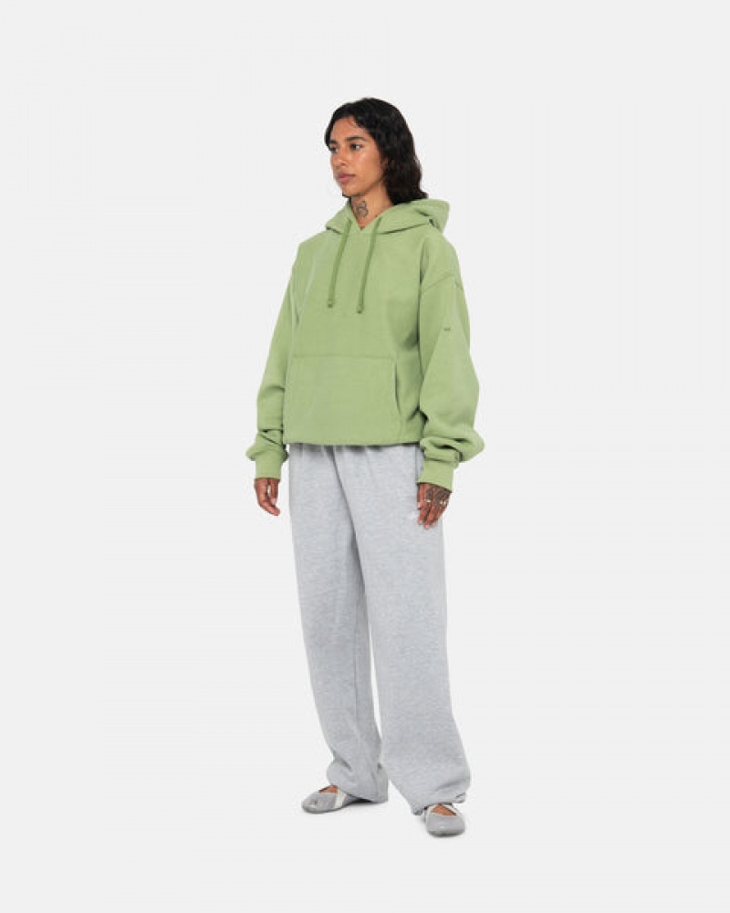 Women Stussy Back Hood Applique Hood Sweatshirts Green Australia | KZT-7226