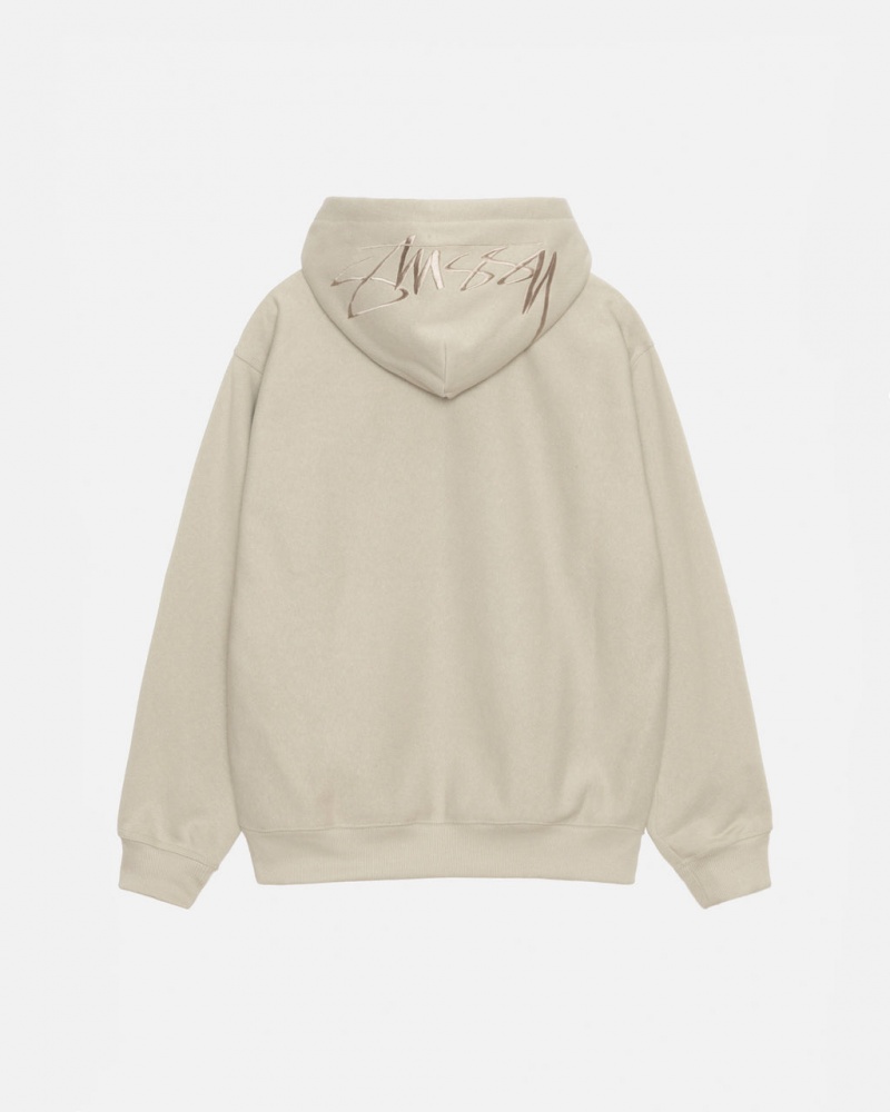 Women Stussy Back Hood Applique Hood Sweatshirts Khaki Australia | SSW-9156