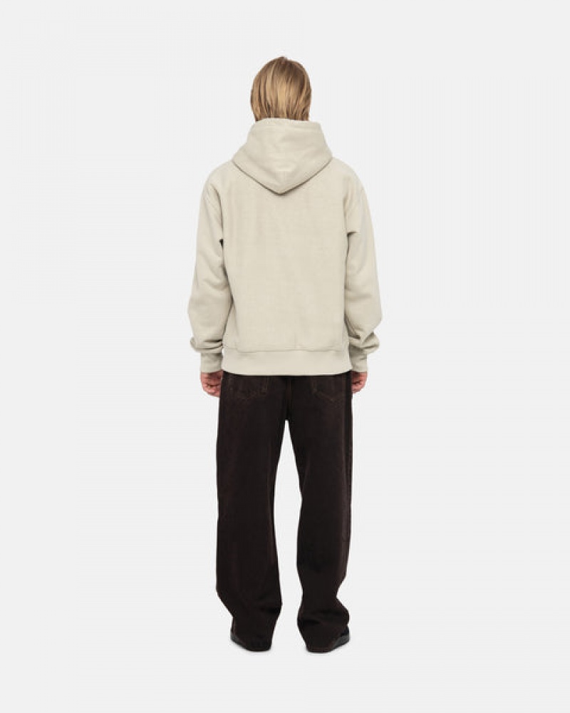 Women Stussy Basic Applique Hood Sweatshirts Khaki Australia | OBK-2624