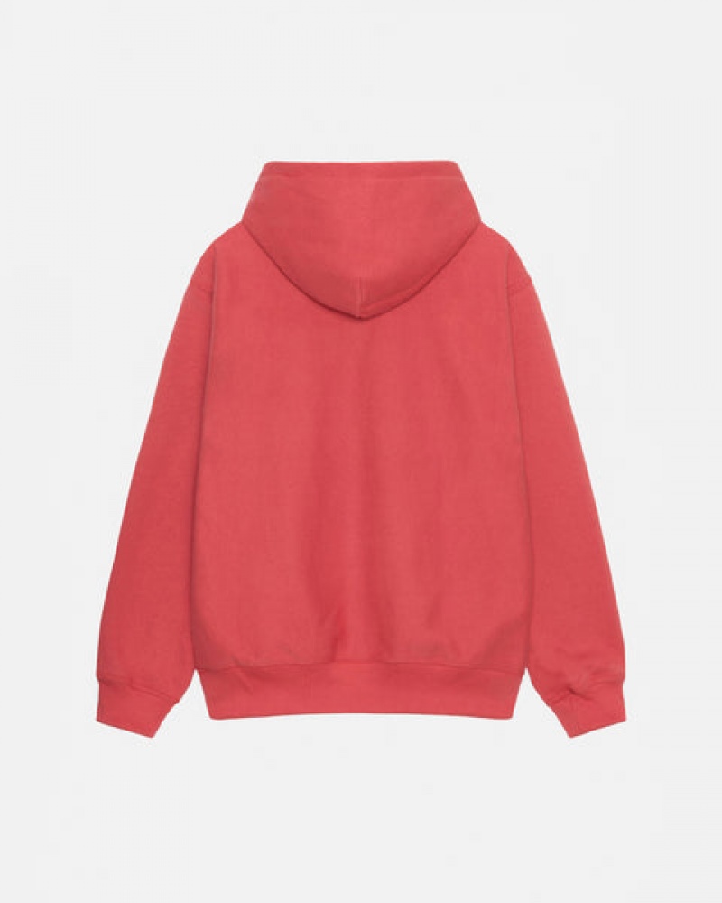 Women Stussy Basic Applique Hood Sweatshirts Red Australia | YDF-0291