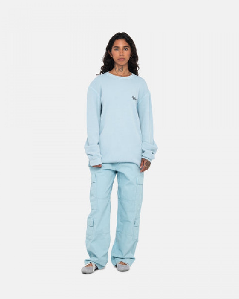 Women Stussy Basic Stock Ls Thermal Tops Light Blue Australia | TWQ-5108