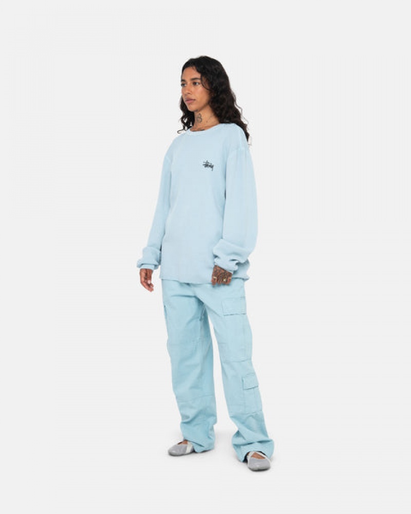 Women Stussy Basic Stock Ls Thermal Tops Light Blue Australia | TWQ-5108