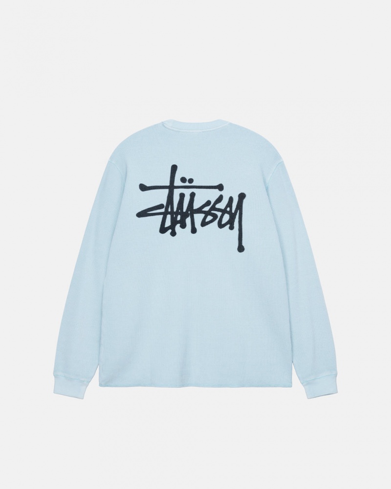 Women Stussy Basic Stock Ls Thermal Tops Light Blue Australia | TWQ-5108