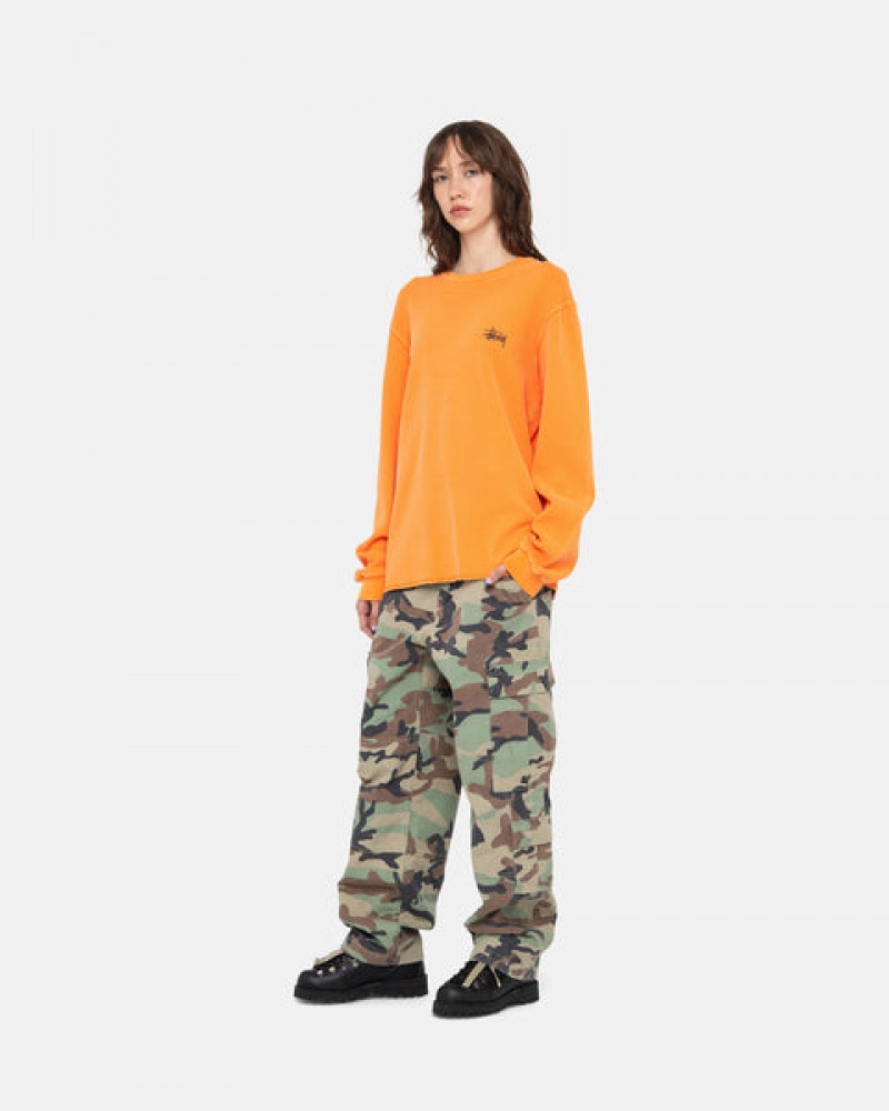 Women Stussy Basic Stock Ls Thermal Tops Orange Australia | BGT-6642