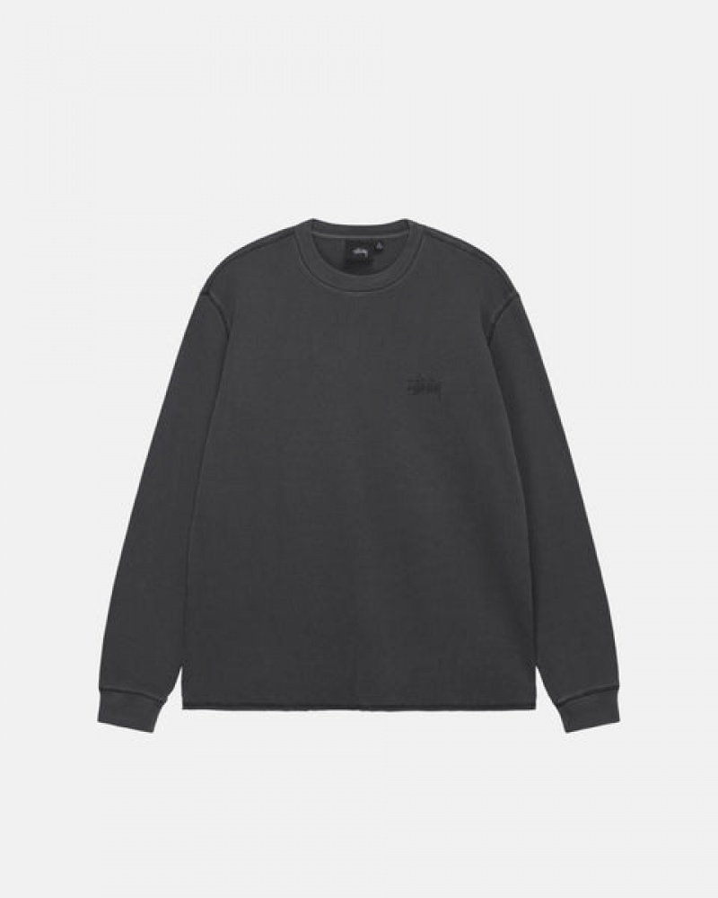 Women Stussy Basic Stock Ls Thermal Tops Black Australia | IZQ-2700