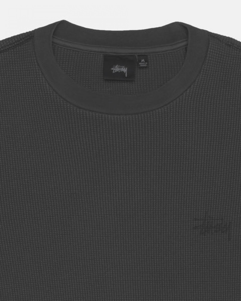 Women Stussy Basic Stock Ls Thermal Tops Black Australia | IZQ-2700