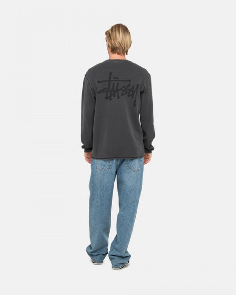 Women Stussy Basic Stock Ls Thermal Tops Black Australia | IZQ-2700