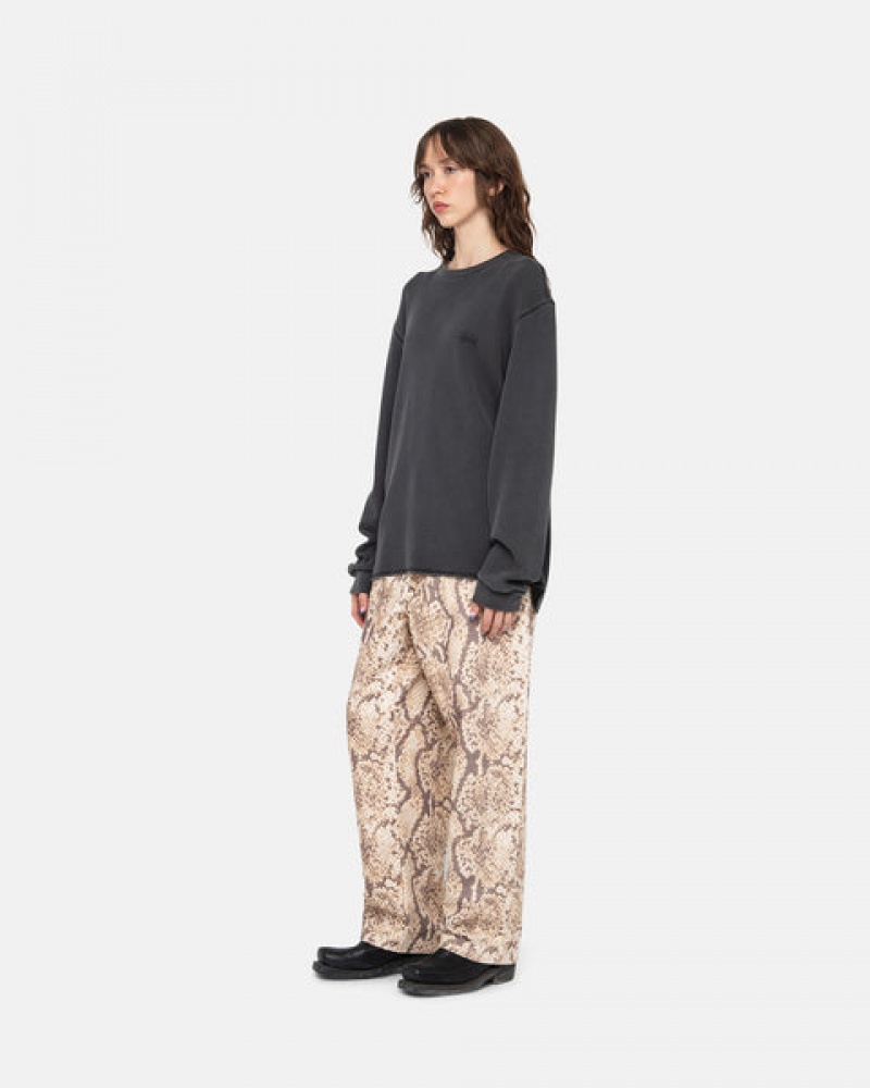 Women Stussy Basic Stock Ls Thermal Tops Black Australia | IZQ-2700