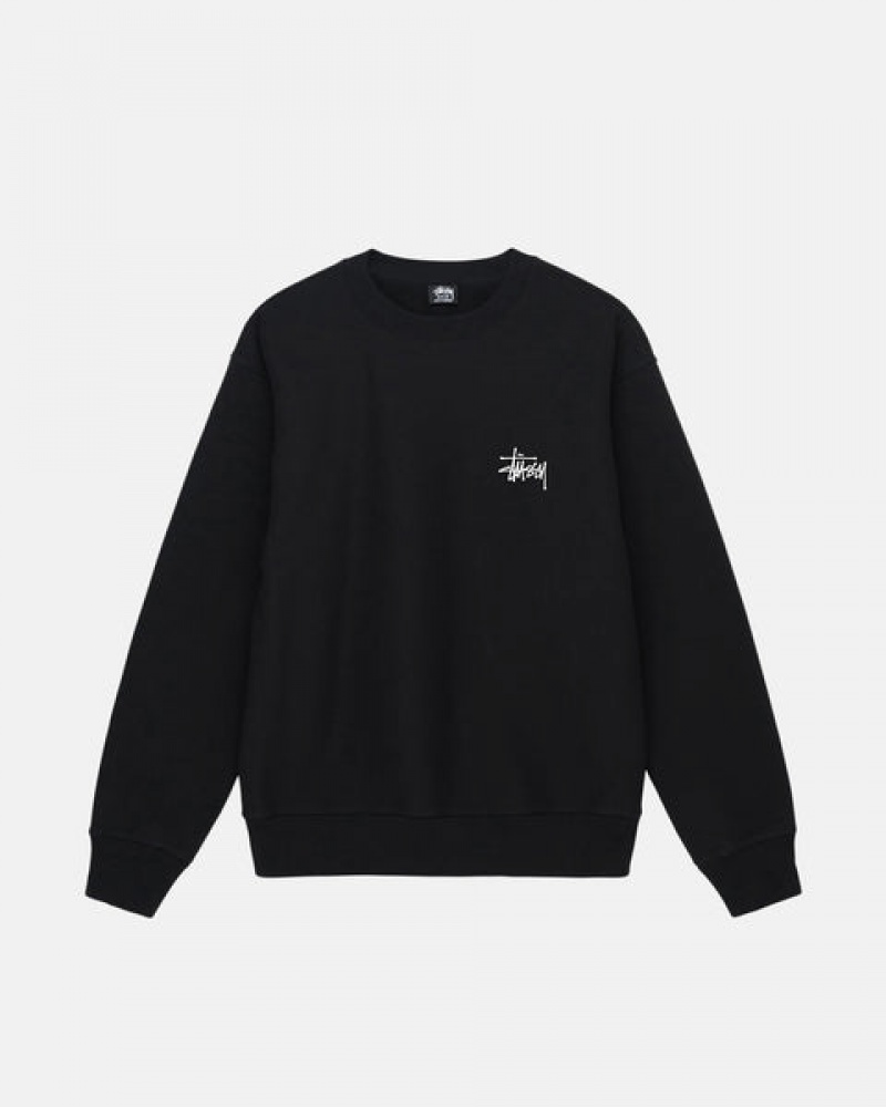 Women Stussy Basic Stussy Crew Sweatshirts Black Australia | AKP-9913