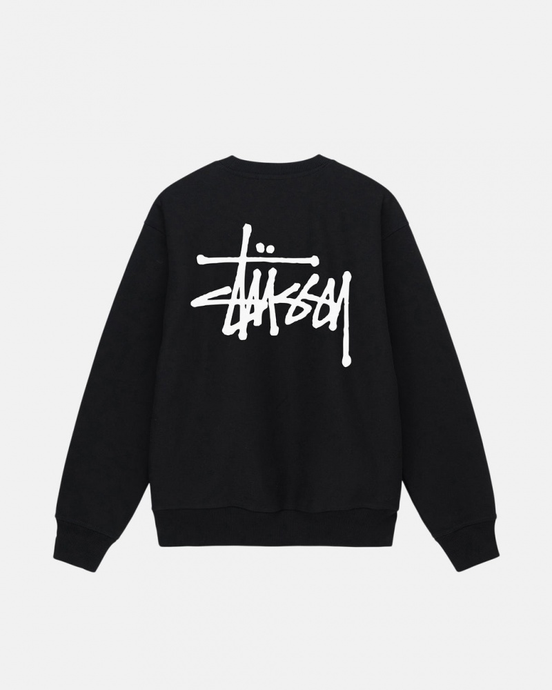 Women Stussy Basic Stussy Crew Sweatshirts Black Australia | AKP-9913