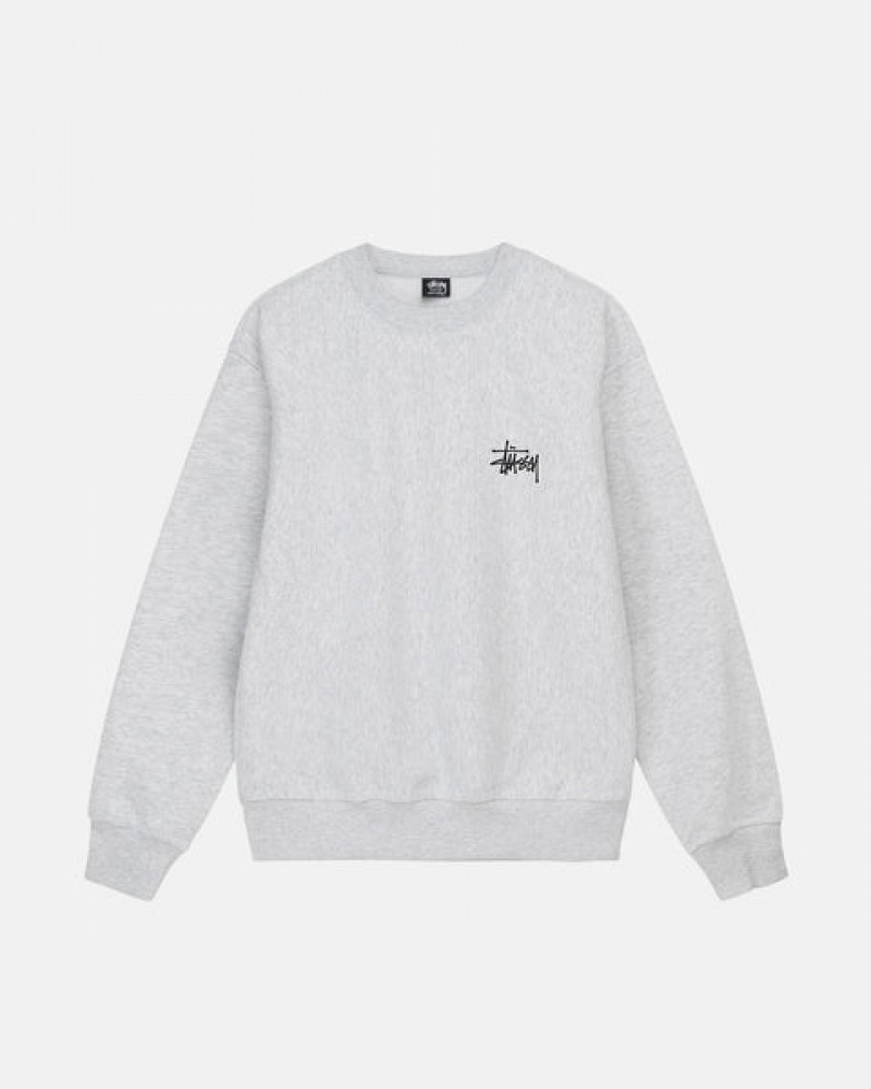 Women Stussy Basic Stussy Crew Sweatshirts Grey Australia | FPA-5284