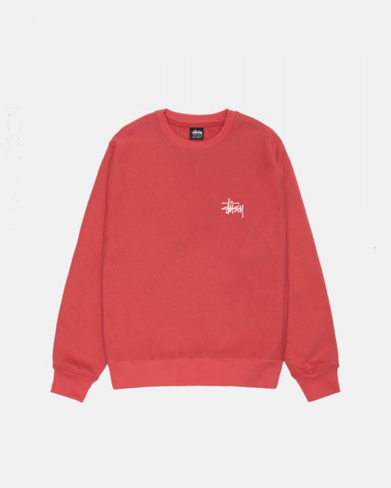 Women Stussy Basic Stussy Crew Sweatshirts Red Australia | QGH-1581