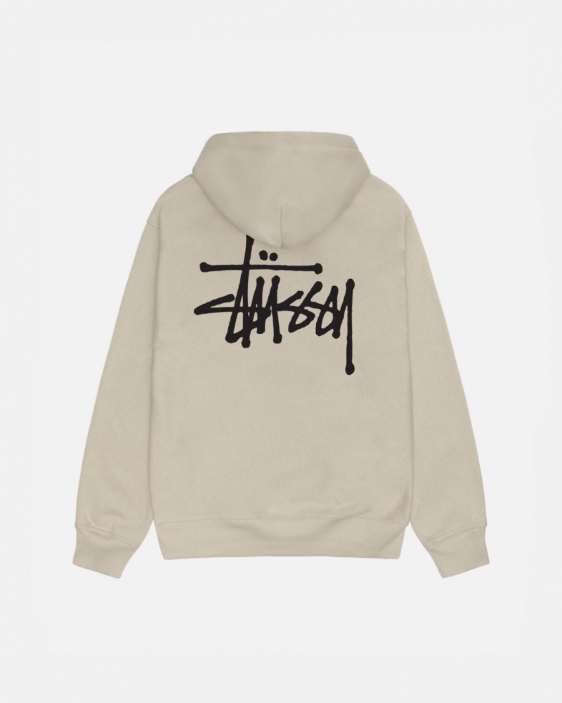 Women Stussy Basic Stussy Hood Sweatshirts Khaki Australia | WVD-3039