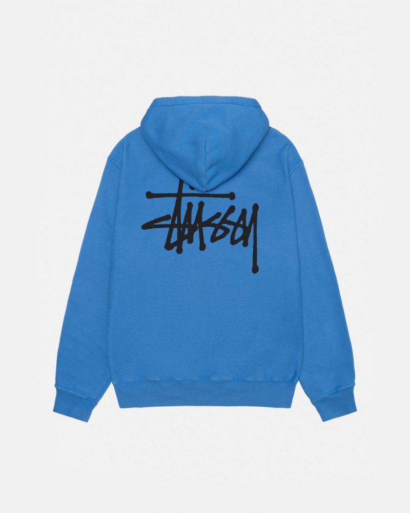 Women Stussy Basic Stussy Hoodie Pigment Dyed Hoodie Blue Australia | HIJ-5432