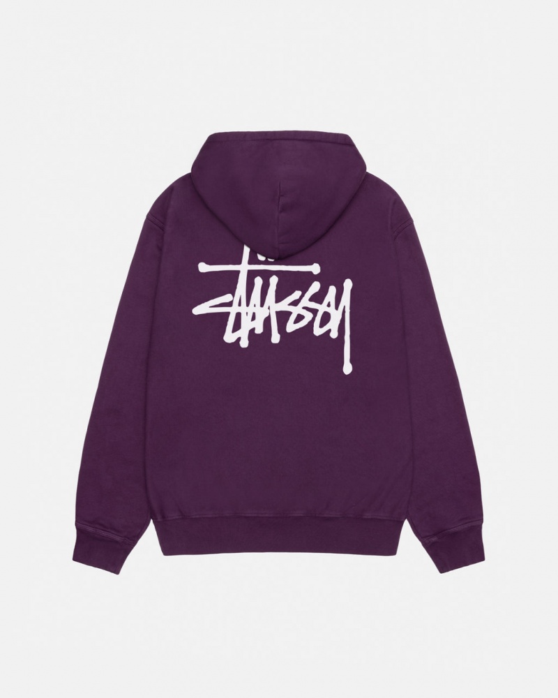 Women Stussy Basic Stussy Hoodie Pigment Dyed Hoodie Purple Australia | KSP-3671