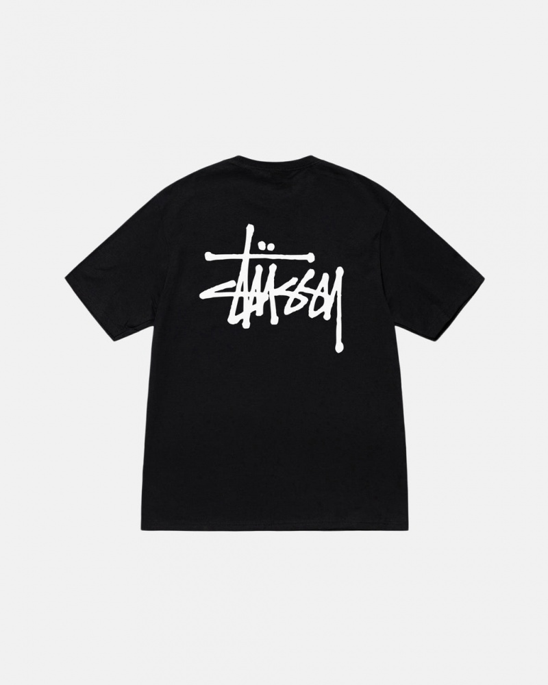 Women Stussy Basic Stussy Tee T Shirt Black Australia | PED-7534