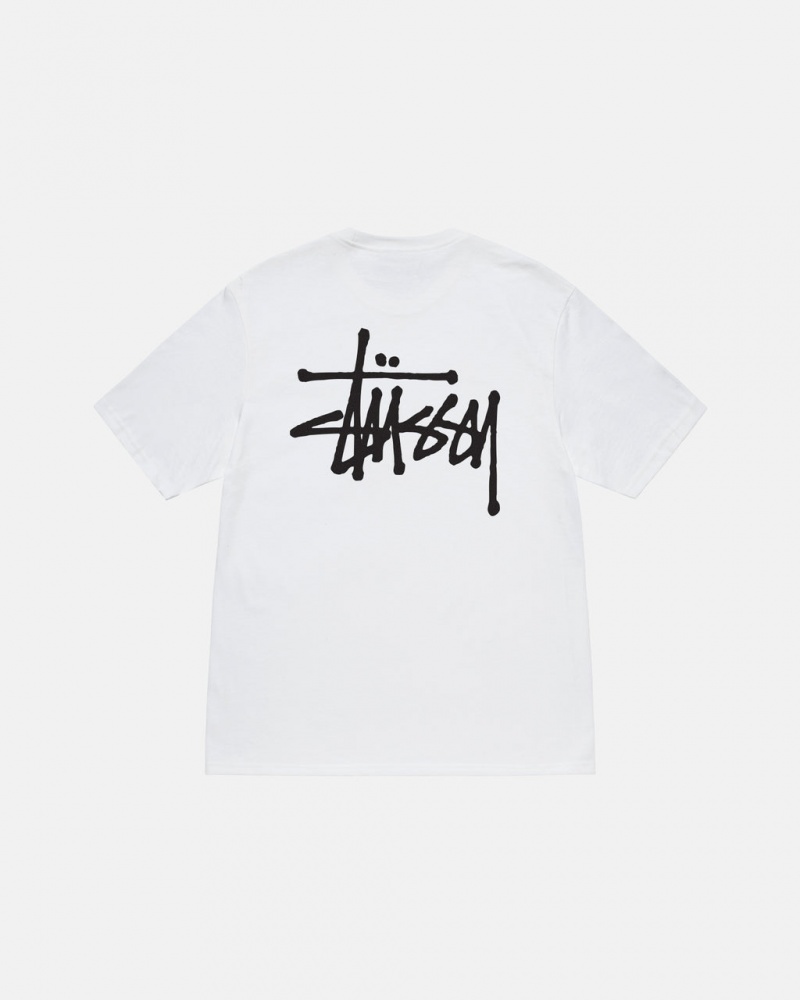 Women Stussy Basic Stussy Tee T Shirt White Australia | RAJ-5698