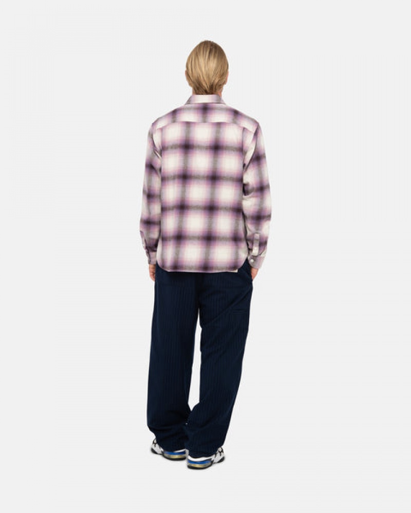 Women Stussy Bay Plaid Shirts Burgundy Australia | SOQ-7291