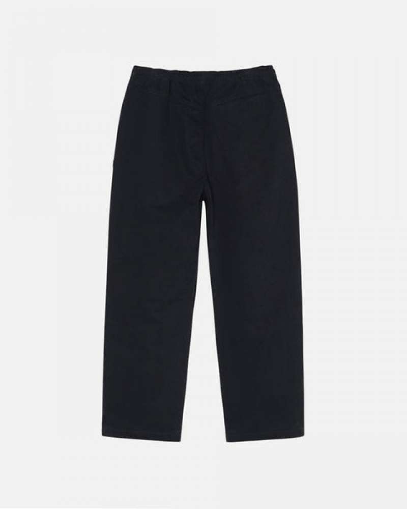 Women Stussy Beach Pant Brushed Cotton Pants Black Australia | VVW-1595