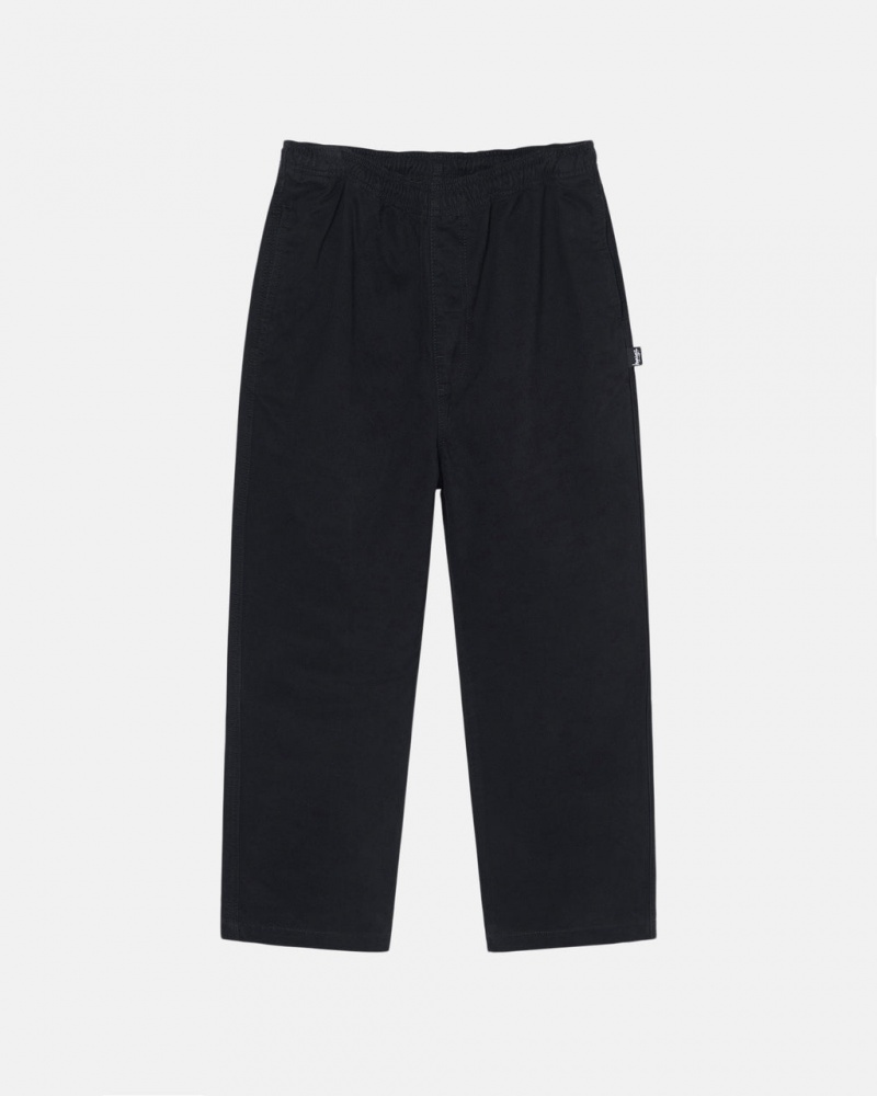 Women Stussy Beach Pant Brushed Cotton Pants Black Australia | VVW-1595