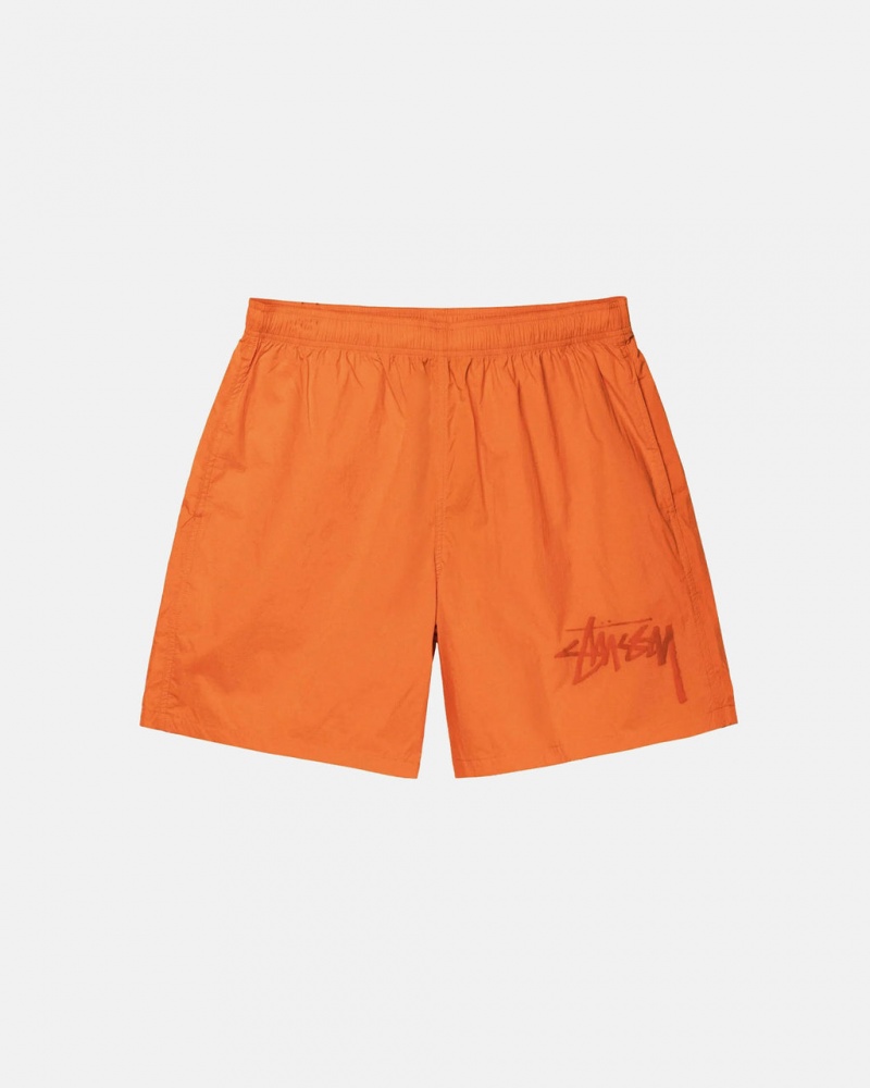 Women Stussy Big Stock Nylon Shorts Orange Australia | KNJ-9699