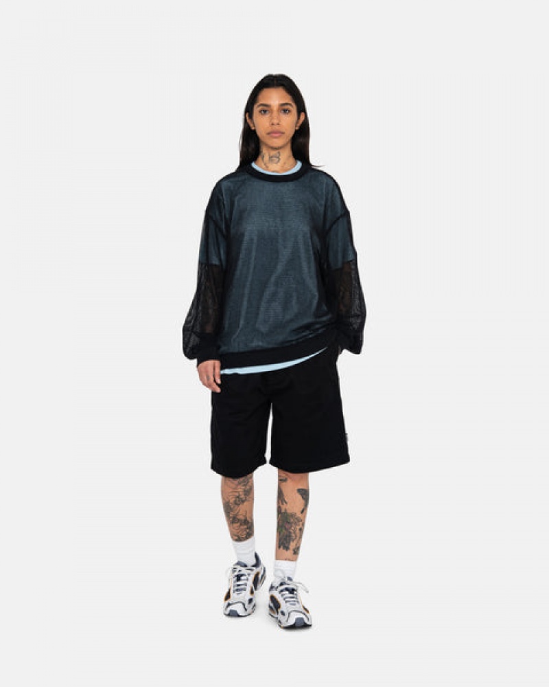 Women Stussy Brushed Beach Shorts Black Australia | KGX-2628