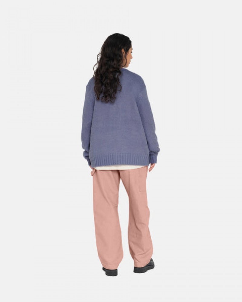 Women Stussy Brushed Cardigan Sweaters Purple Australia | AXJ-4422