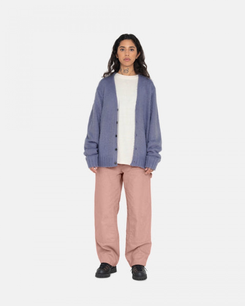 Women Stussy Brushed Cardigan Sweaters Purple Australia | AXJ-4422