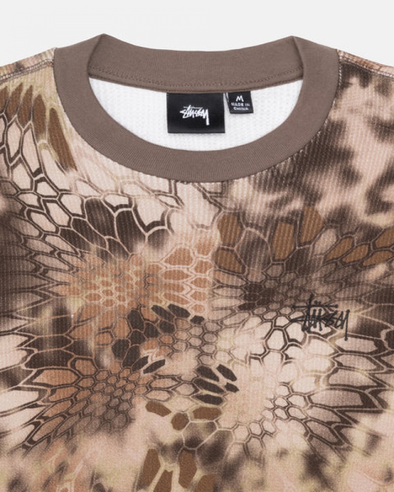 Women Stussy Kryptek Camo LS Thermal Tops Brown Australia | EMY-4042