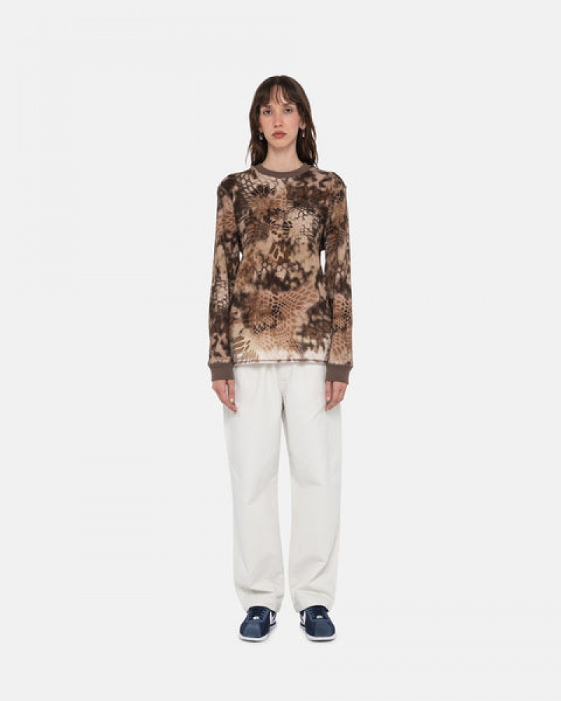 Women Stussy Kryptek Camo LS Thermal Tops Brown Australia | EMY-4042