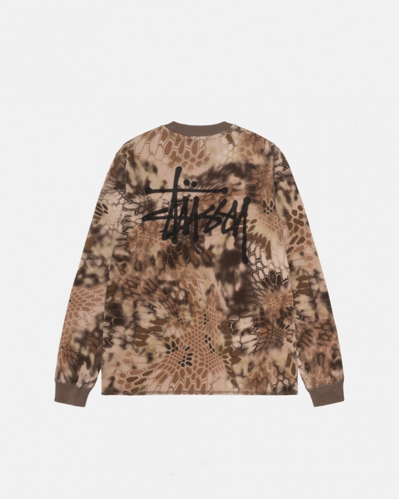 Women Stussy Kryptek Camo LS Thermal Tops Brown Australia | EMY-4042