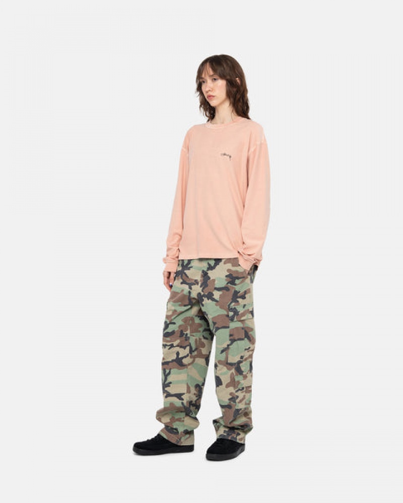 Women Stussy Lazy Ls Tee T Shirt Light Pink Australia | JGI-6911