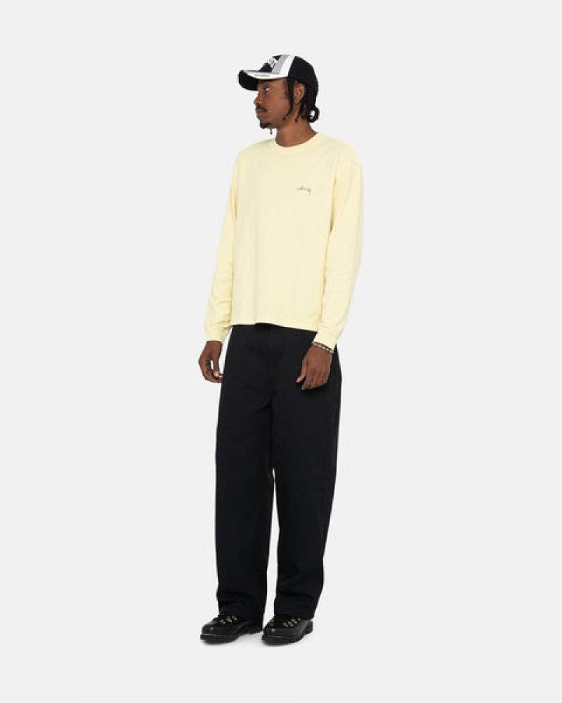 Women Stussy Lazy Ls Tee T Shirt Yellow Australia | WYD-1062