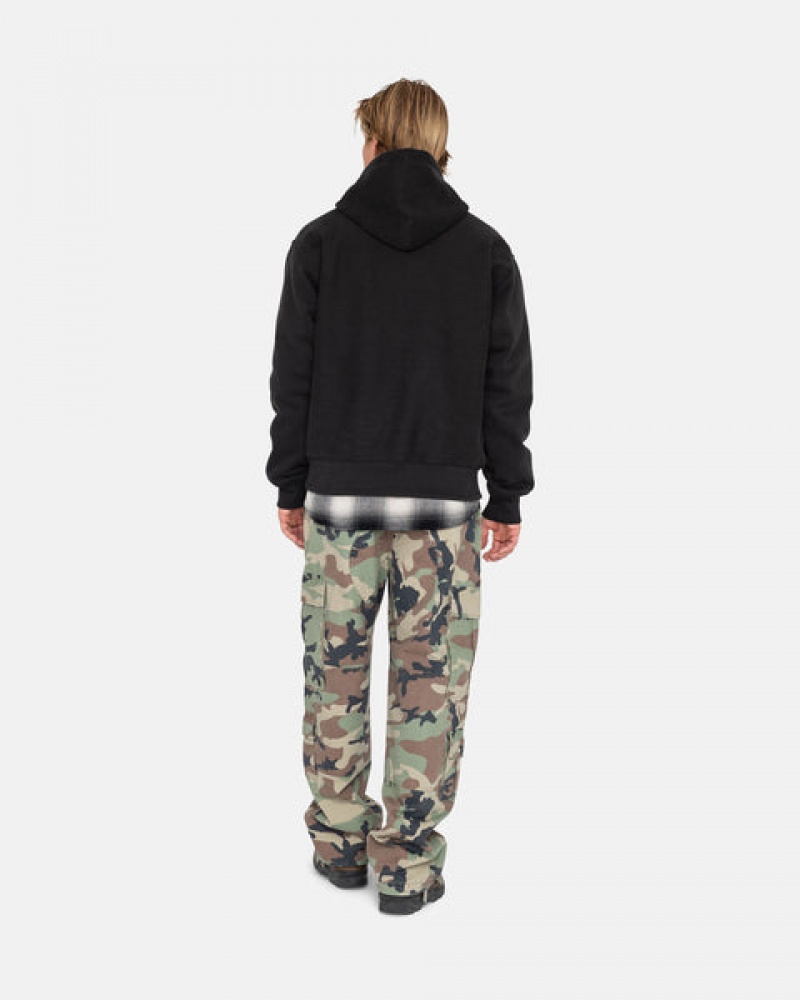 Women Stussy Overdyed Stock Logo Hoodie Black Australia | YVW-2387