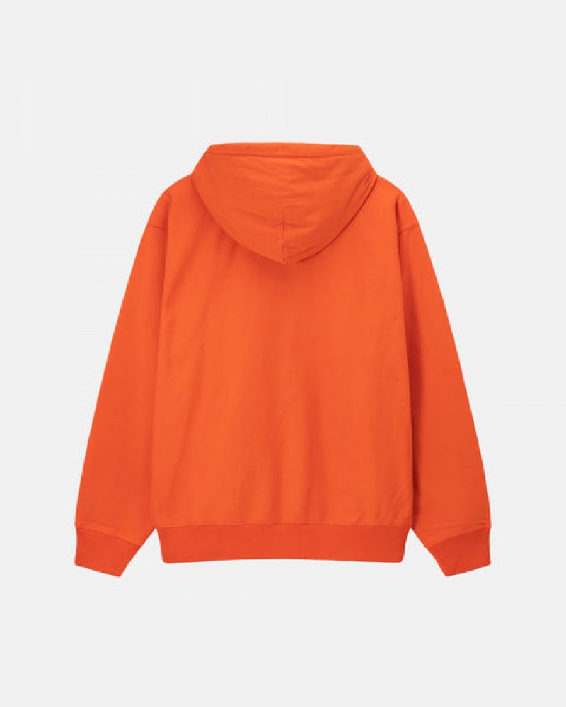 Women Stussy Overdyed Stock Logo Hoodie Orange Australia | SMX-2763