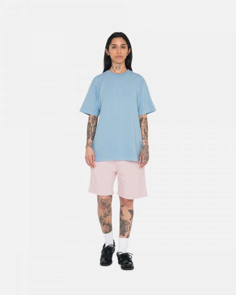 Women Stussy Overdyed Stock Logo Shorts Pink Australia | WPC-7278