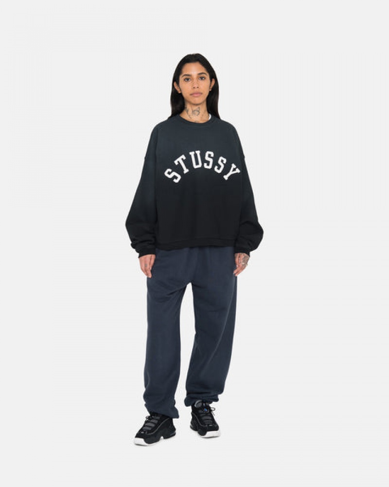 Women Stussy Overdyed Stock Logo Sweatpants Navy Australia | YTH-8514