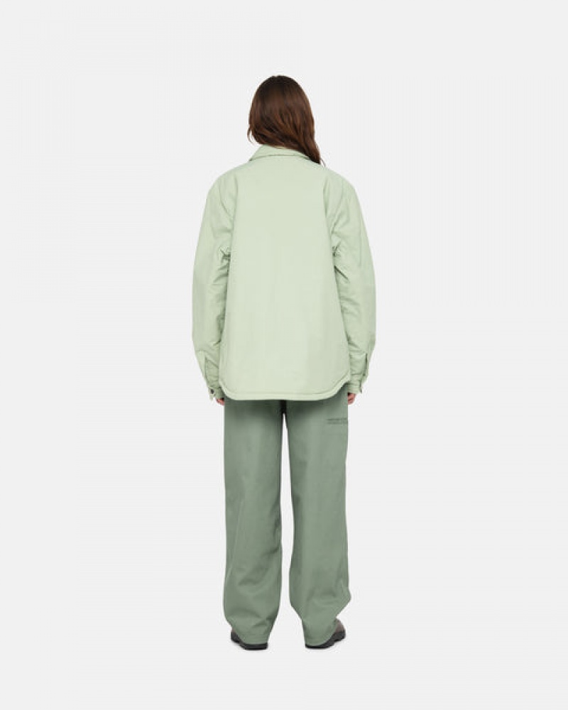 Women Stussy Padded Tech Over Shirts Green Australia | KEG-3334