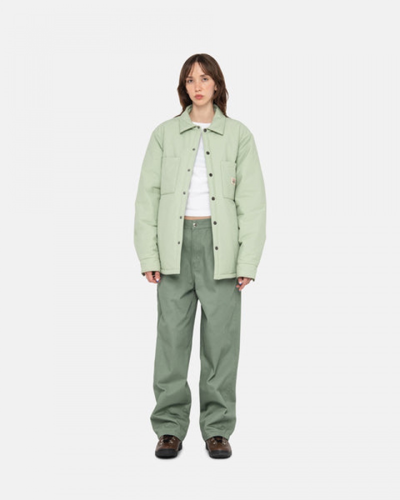 Women Stussy Padded Tech Over Shirts Green Australia | KEG-3334