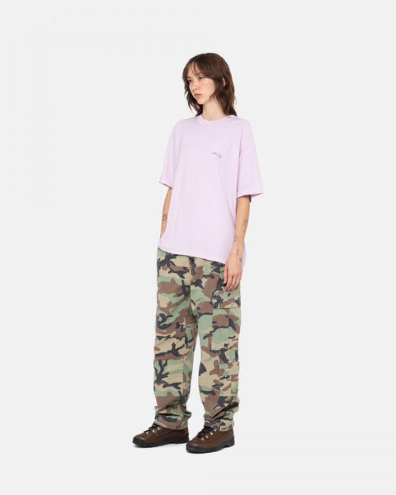 Women Stussy Pig. Dyed Inside Out Crew T Shirt Purple Australia | BZI-5183