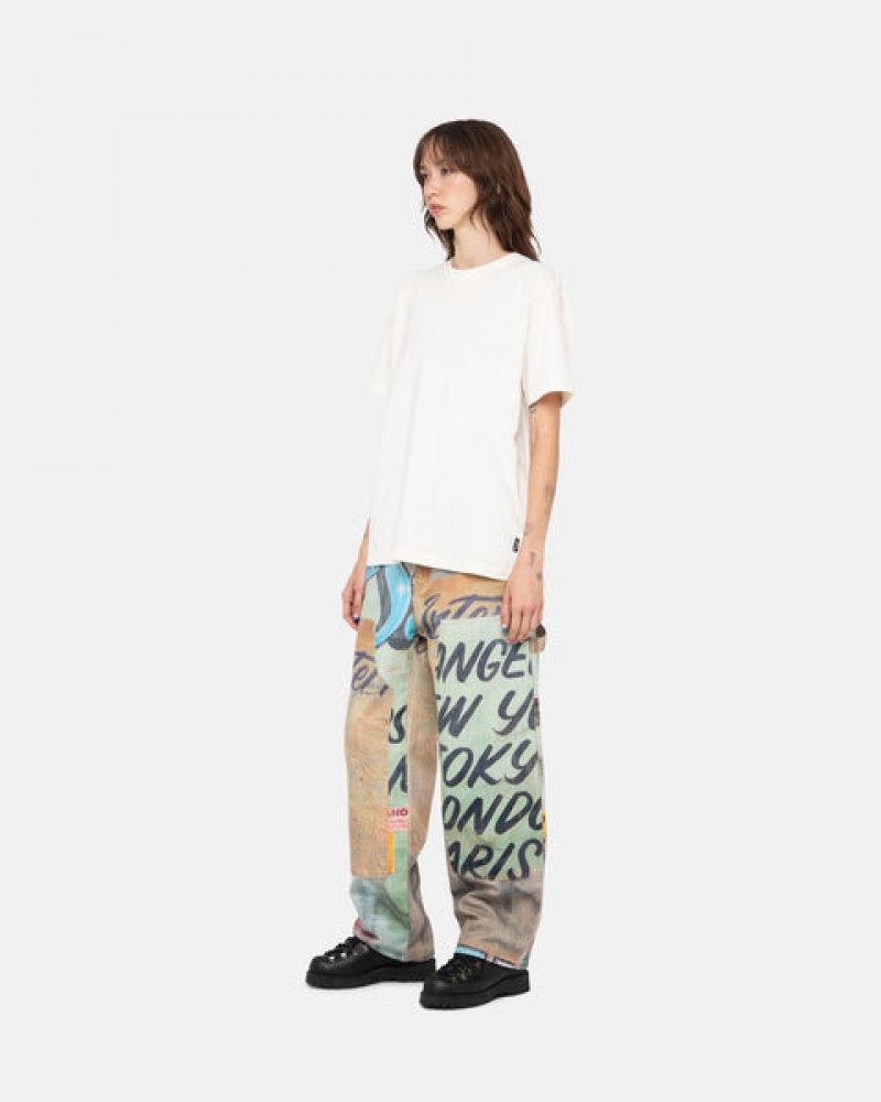 Women Stussy Pigment Dyed Crew T Shirt Beige Australia | GLS-6442