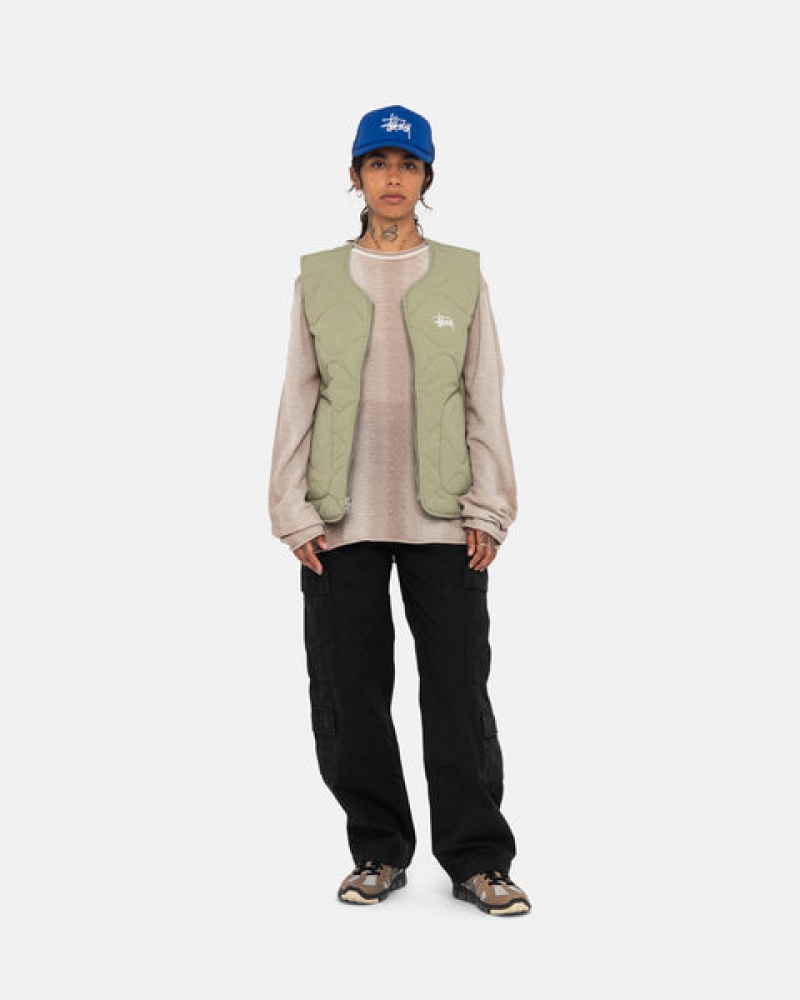 Women Stussy Recycled Nylon Liner Vest Brown Australia | DXX-7804