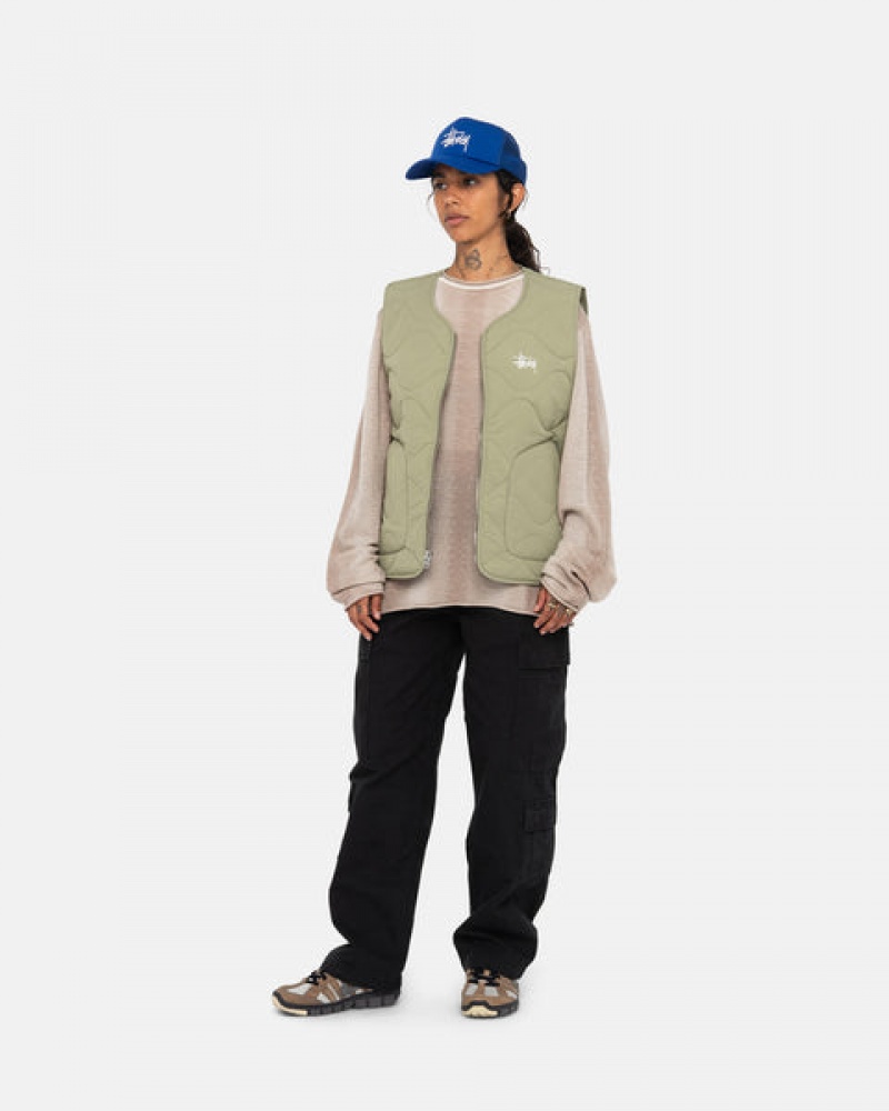 Women Stussy Recycled Nylon Liner Vest Brown Australia | DXX-7804