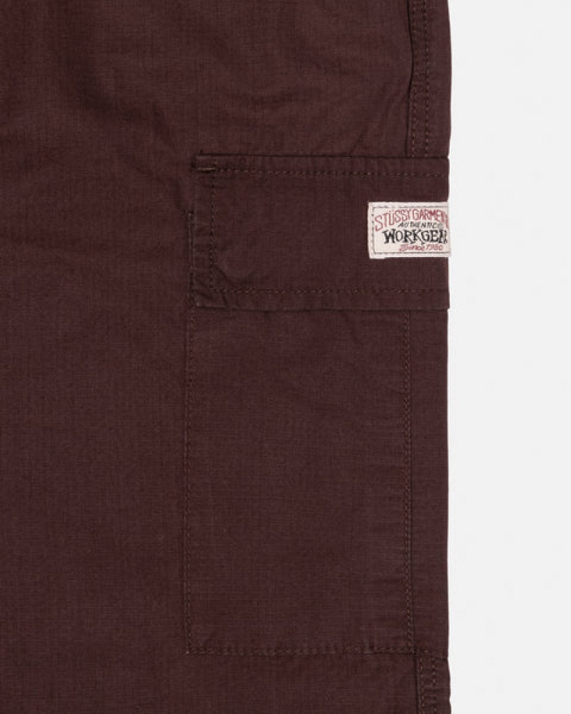 Women Stussy Ripstop Cargo Beach Pants Brown Australia | BPX-3337