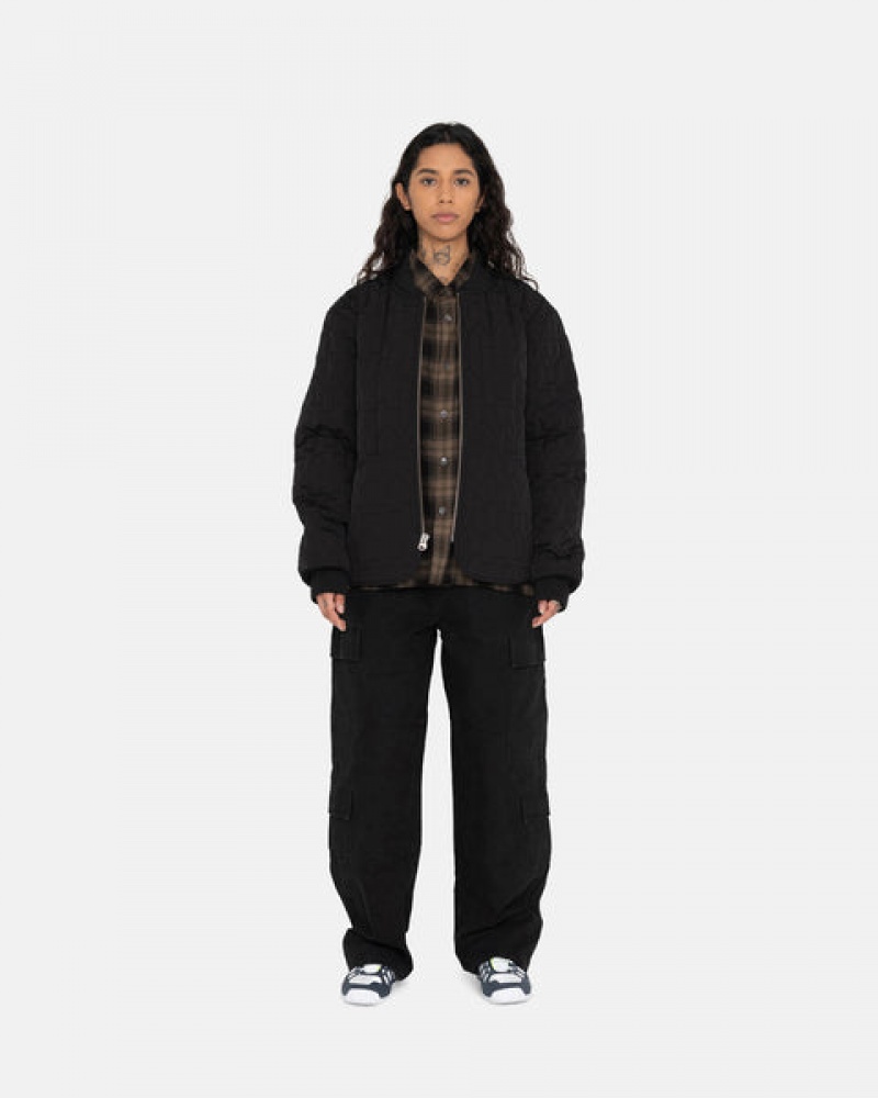 Women Stussy S Quilted Liner Jackets Black Australia | BQF-0639