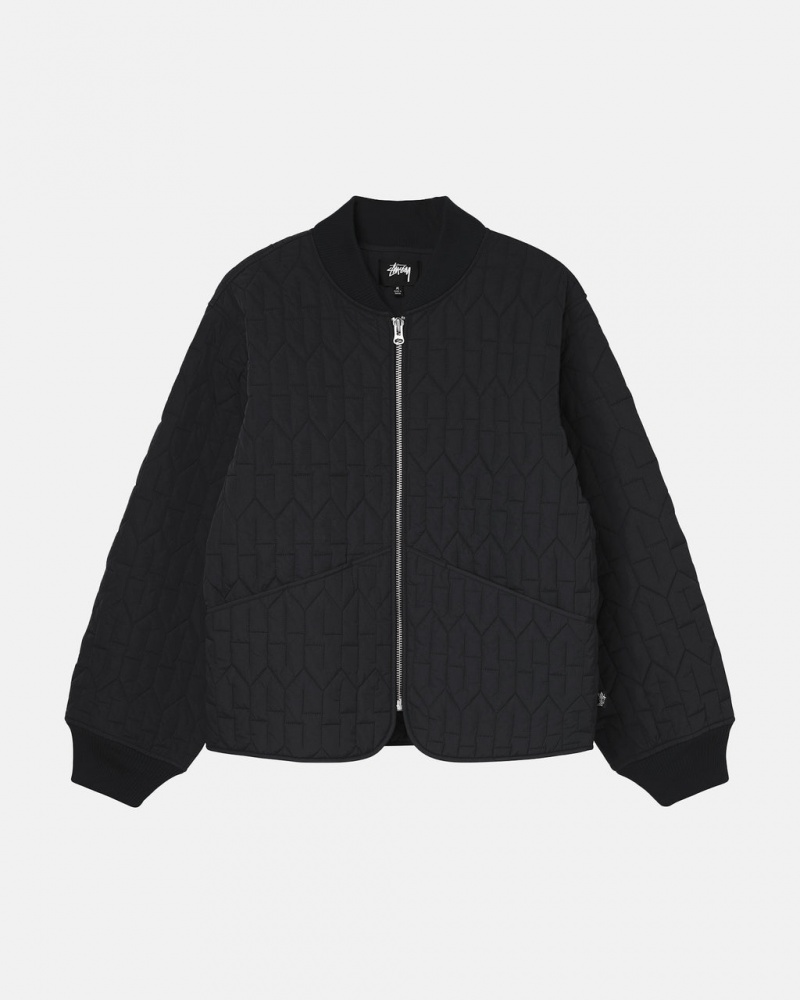 Women Stussy S Quilted Liner Jackets Black Australia | BQF-0639