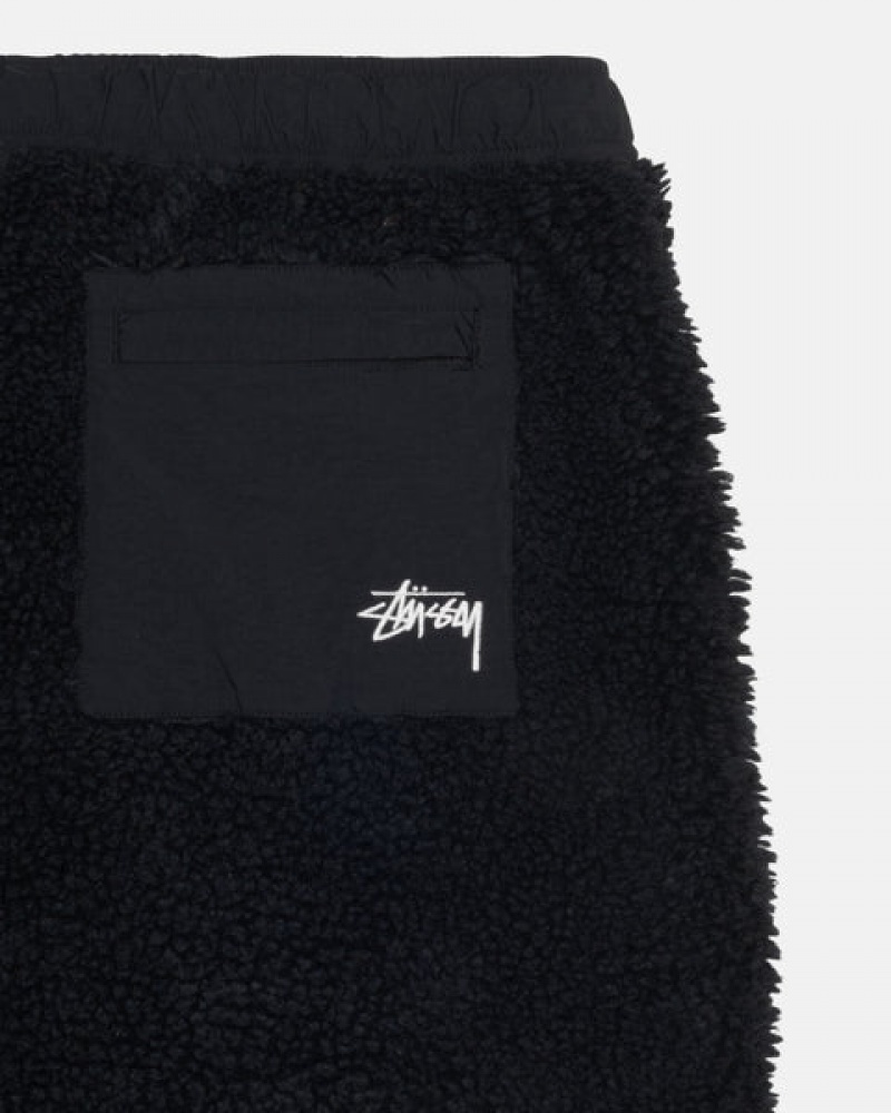 Women Stussy Sherpa Shorts Black Australia | SGI-6367