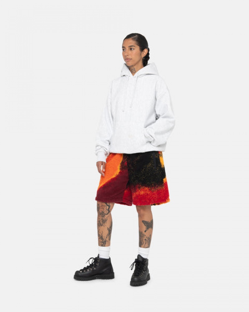 Women Stussy Sherpa Shorts Black / Red Australia | AKT-5815