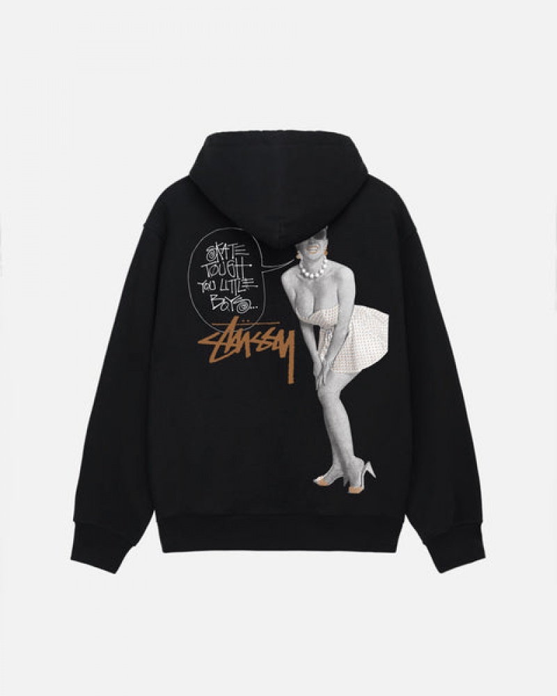 Women Stussy Skate Tough Zip Hoodie Black Australia | KSM-6092